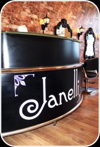 Reception Desk at Janelli hair and beauty salon in Falmouth Cornwall
